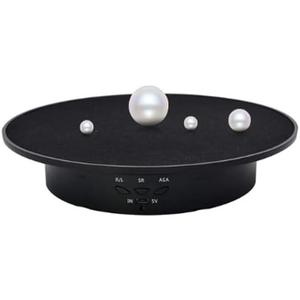 NOBRIM Glasses Holder Electric Rotation Display Stand Turntable Rotating Shooting Table Props 20 * 20 * 4cm Eyeglasses Display Stand Desktop Ornament (Black Black Velvet)