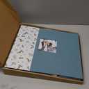 12x12 Inch Large 3 Ring DIY Scrapbook Photo Album Journal with 30 Plastic Sleeves 60 Pages and Fabric Cover for Baby Travel Wedding Anniversary kids Adventure (Cyan Blue Cover/White Pages)