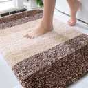 OLANLY Bathroom Rug Mat 30x20, Extra Soft and Absorbent Microfiber Bath Rugs, Non-Slip Plush Shaggy Bath Carpet, Machine Wash Dry, Bath Mats for Bathroom Floor, Tub and Shower, Brown