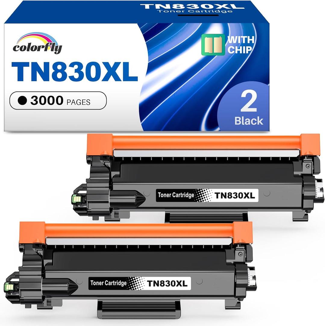 TN830XL TN830 Toner Compatible Replacement for Btother TN830XL TN830 Toner Cartridges Use with HL-L2460DW DCP-L2640DW HL-L2400D HL-L2405W MFC-L2820DW HL-L2405W HL-L2400D 2465DW Printer (2 Black)