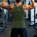 MAGCOMSEN Mens Workout Tank Tops Muscle Athletic Gym Cotton Undershirt Sleeveless Shirts (Green, XL)