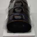 Soup Bowls with Handles, 20 oz French Onion Soup Crocks, Stackable Soup Bowl Oven Safe for Chili, Beef Stew, Embossment Ceramic Bowl Set - 5.4 Inch, Set of 4Blue