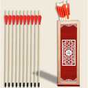 Pitch-pot Arrows Game, Touhu Chinese Traditional Game, Wooden Pot Sets with Rubber Arrows for Adults, Annual Meeting and Team Building on Yard (Blessing)