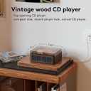 CARONSORT CD Player with Speakers Bluetooth Nostalgic Retro Portable CD Players for Home Wood Music Player FM Radio for HomeWired and Remote Control-Walnut Brown