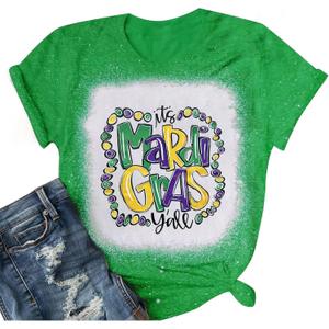 Womens Carnival T-Shirt Graphic Short Sleeves Tee Tops (Small, Green)