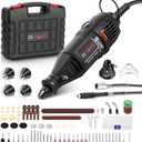GOXAWEE Rotary Tool Kit with MultiPro Keyless Chuck and Flex Shaft -140pcs Accessories Variable Speed Electric Drill Set for Handmade Crafting Projects and DIY Creations (Black)