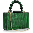 Acrylic Purses Evening Clutch Bag Marbling Handbags for Women Cross Body Bag with Pearl Chain Formal Wedding Prom Party