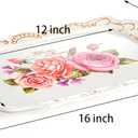 Nicunom 3 Pack Melamine Serving Tray with Handles, Floral Serving Trays Stackable Food Tray for Eating Unbreakable Large Serving Platter for Party, Decor, Home, Restaurant, Gift,16" L x 11" W