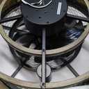 20" Caged Ceiling Fan with Lights Remote Control, Small Farmhouse Black Rustic Bladeless Ceiling Fan for Bedroom Kitchen
