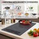Double Induction Cooktop 110v-120v, GTKZW 2300W Electric Cooktop 20 inch Hot Plate Electric Stove Top with Plug in, Built-in and Countertop, 9 Power Levels, Timer & Safety Lock
