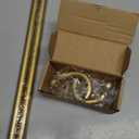 Gold Wrap Around Curtain Rods:5/8" Small Blackout Adjustable Window Curtain Rod for Bedroom Kitchen Apartment Renter Friendly,Room Darkening Curved Drapery Rods Easy Install,Brass Golden 28-48"