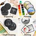 36 PCS Black Slate Stone Coasters Bulk, MAPRIAL Laser Engraving Blanks Material, 18 PCS Square, 18 PCS Round for Engraver, Drinks, DIY Project,Gifts