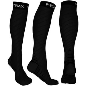 Physix Gear Compression Socks 20-30 mmHg - Men & Women - Running, Nurses, Shin Splints, Flight, Travel, Size: L/XL