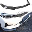 Front Lip Compatible with BMW G20 Base 3-Series 2019-2022, V Style Fits for 330e 330i, Bumper Air Dam Lower Chin Spoiler Splitter, Protection Body (Carbon Fiber Pattern)