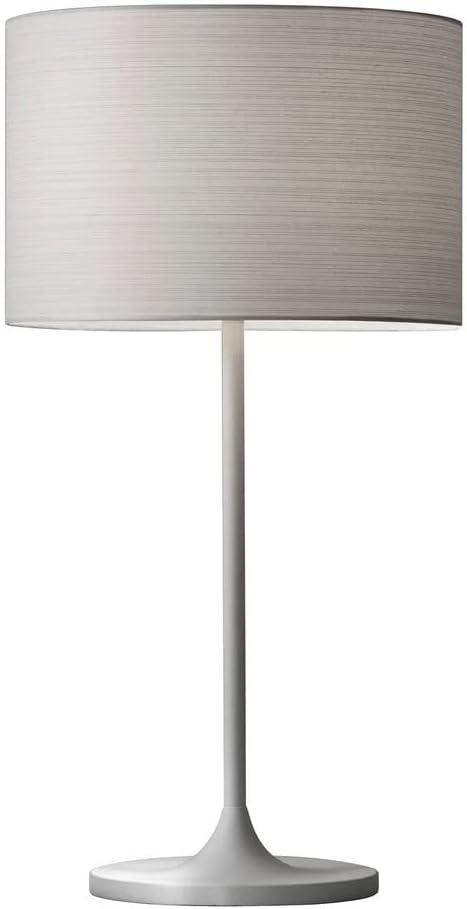 Adesso Table Lamp with Scratch Proof and Corrosion Resistant Body - Perfect Lighting for Bedroom and Living Room Decor, Matte White