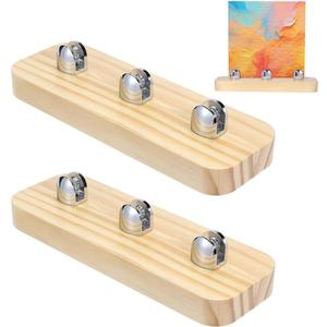 PH PandaHall 2pcs Stained Glass Display Stand Easel, 7.87x3.11 inch Wood Glass Art Display Holder Rustic Decorative Plate Stand for Ceramic Tiles Plates, Pictures, Collectibles, Home, Office