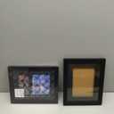 LUCKYLIFE 5x7 Picture Frame Black Wood with Double Black Mat for Tabletop or Wall, Set of 2