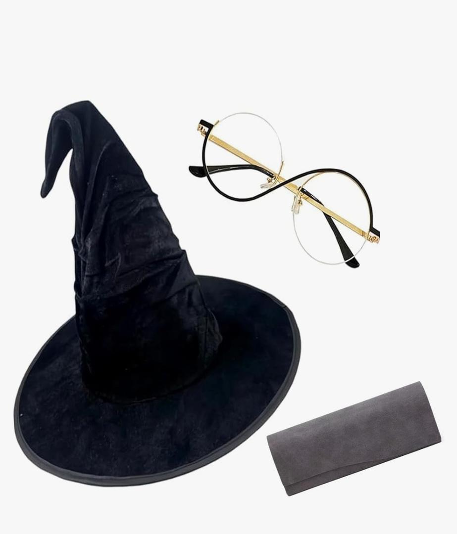 Elphaba Glasses Witch Hat Cosplay Costume Accessories Movie Halloween Carnival Party Props Set