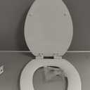 KOHLER Stonewood Quiet-Close, Elongated Toilet Seat Soft Close, Durable Wood, Easy Installation, Universal Fit, Home Essentials, White Finish, K-20466-0