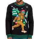 Tipsy Elves Light Up Ugly Christmas Sweaters for Men - Funny Holiday Pullover with LED Lights for Winter Gatherings - Men's Hilarious Black Lit Legend Christmas Sweater Size X-Large (Black)