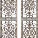 Yulejo 4 Pcs Thicken Rustic Wall Decor Modern Farmhouse Art Decor Wooden Hollow Carved Design Rustic Art for Living Room Hallway Decor Office Kitchen Wall (15.8 x 9.9 Inch, Gray)