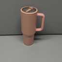 40 oz Insulated Tumbler with Handle,Flip Straw,Lid & Rubber Base Stainless Steel Water Bottle - Leak Proof Vacuum Insulated Mug BPA Free Reusable Travel Cup Gifts for Women/Men (Peach pink40oz)