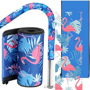 Junkin 4 Foot Pool Handrail Cover with Anti-Slip Dots Neoprene Zippered Flamingos Swimming Pool Hand Rail Cover Railing Cover Slip Resistant Rail Grip for Swimming Pool Inground
