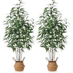 Artificial Eucalyptus Tree,5Ft Tree Fake Plant in Pot for Home and Office Decor,Potted Faux Plants Tall Artificial Trees for Indoor, Outdoor