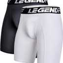 Men Baseball Football Straps Compression Underwear w/Cup Pocket(NO Cup) Protective Athletic Shorts - 2 Pack,Medium