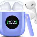 Wireless Earbuds, Bluetooth Headphones with HiFi Stereo Noise Cancelling Mic, USB-C Charging Case, 50H Playtime with LED Display, IPX7 Water Resistant in Earphones for Sports, Travel, Blue