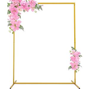 Afahok 6.6FT x 4FT Gold Wedding Arches Frame, Square Metal Rectangular Arch Backdrop Stand for Wedding Anniversary Birthday Party Baby Shower Ceremony Balloon Decoration