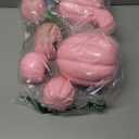 Winlyn 7 Pcs Assorted Sizes Fall Artificial Pink Pumpkins Harvest Faux Foam Pumpkins for Fall Autumn Season Halloween Thanksgiving Harvest Holiday Season Festive Tabletop Decoration