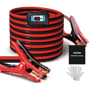 NOONE 2 Gauge Jumper Cable Heavy Duty Car Battery Clamps, for Jump Starting Dead or Weak Batteries Booster Cables with S7 Reverse Polarity Protection and Carry (2 Gauge 20 Feet)