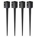 VEVOR Fence Post Anchor, 4-Pack Ground Spike, 36x4x4 OD (3.5x3.5 ID), Durable Metal, Black Powder Finish, Ideal for Mailbox, Deck, and Garden Railings