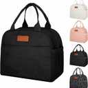 Goloni Insulated Lunch box for Women Men,10L Large Capacity Leakproof Lunch Tote, Lightweight Reusable Lunch Bag with 3 Pockets for Work, Office, Travel, Picnic (Black)