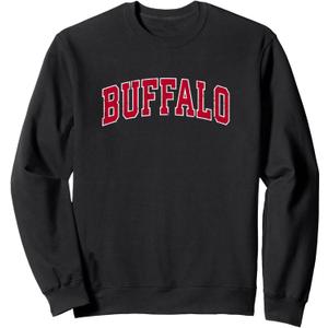 Buffalo New York NY Vintage Sports Design Red Design Sweatshirt, Size S