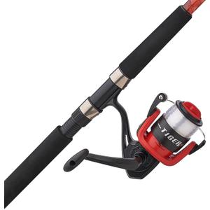 Shakespeare Tiger Spinning Reel and Fishing Rod Combo (50 Size Reel - 9' - Medium Heavy - 2pc, Tiger Catfish Mossy Oak)