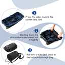 110L Expandable to 140L 32 Foldable Oxford Soft-Sided Rolling Duffle Bag with 2 Heavy-Duty Wheels,3 Large Compartments,Adjustable Shoulder Strap and Attached Organizer Pouch,Navy Blue, 14 x 19.7 x 31.5 inches