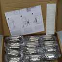 30 Pack (15 Pairs) 3/8 Inch Insert Kitchen Cabinet Hinges, Satin Nickel Self Closing Hinges for Kitchen Cabinet Doors, Semi-Concealed Cupboard Hardware, Face Mount Hardware, Silver