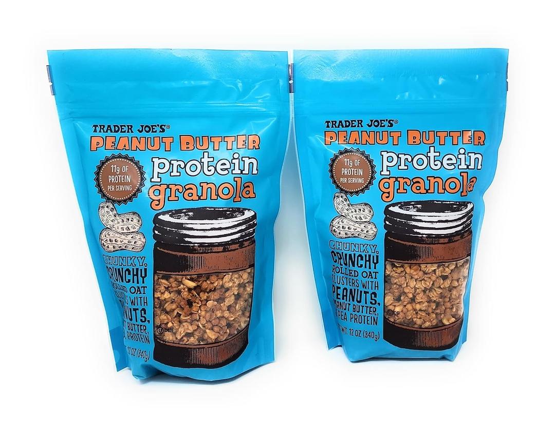 Trader Joe's Peanut Butter Protein Granola Net Wt. 12 Oz (340g) - Pack of 2, EXP 03/06/2026