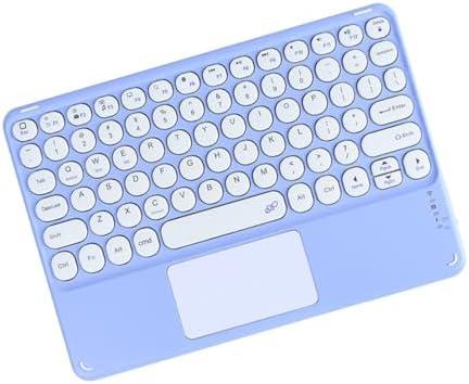 Wireless Keyboard with Touchpad,Ultra-Slim Portable Rechargeable Bluetooth Keyboard,Ipad Keyboard with Trackpad for OS Android Windows Devices(Purple)