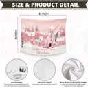 WAITPI Pink Christmas Winter Village Hanging Wall Tapestry for Girls Bedroom Holiday, Cute I'm Dreaming of A Pink Xmas Wall Tapestries Hanging for Teens Girls Room Dorm Decor 40x30 inches