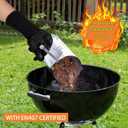 BBQ Fireproof Gloves, Grill Cut-Resistant Gloves 1472F Heat Resistant Gloves, Non-Slip Silicone Oven Gloves, Kitchen Safe Cooking Gloves for Oven Mitts, Barbecue, Cooking, Frying, Black 2 Pairs
