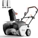 Litheli 2X20V Cordless Snow Blower, 20 Inch Snow Thrower with 4.0Ah Battery, Electric Snow Blowers with LED Spotlight and Brushless Motor for Walkways and Driveways