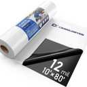 Crawl Space Vapor Barrier - 12 mil (10' x 80'), Heavy Duty Plastic sheeting, Concrete Vapor Barrier Covering for Crawlspace Encapsulation kit, Thick Polyethylene Film, Black and White Panda Film