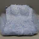 Lace Homecoming Dresses Short A Line Strapless Formal Cocktail Party Gowns (2, Light Blue)