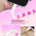 SAMONPOW USB C to USB C Cable for iPhone 17 16 Charger Cord 3.3FT 60W Type C Charger Cord Pink Red Jade Beaded USBC Phone Cable Fast Charging for iPhone 17 16 15 Pro Max for Samsung Galaxy S25 S24