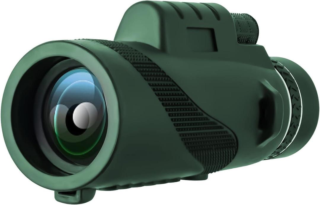 Monocular-Telescope 80x100 High Powered Monoculars High Definition for Adults High Powered with Smartphone Adapter Telescope Hunting Wildlife Bird Watching Travel Camping Hiking-Green