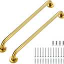 Grab Bars for Shower, 2 Pack 24-Inch Anti Slip Shower Handles for Elderly, Safety Shower Grab Bar, Stainless Steel Handicap Grab Bars for Bathroom,Toilet (Gold, 1" Diameter)