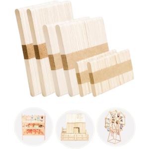Popsicle Sticks for Crafts Ice Cream Sticks Craft Sticks Bulk 300 Pcs, 3 Mixed Sizes Jumbo Popsicle Sticks Bulk and Small Popsicle Sticks, Wooden Sticks for DIY, Regular Size